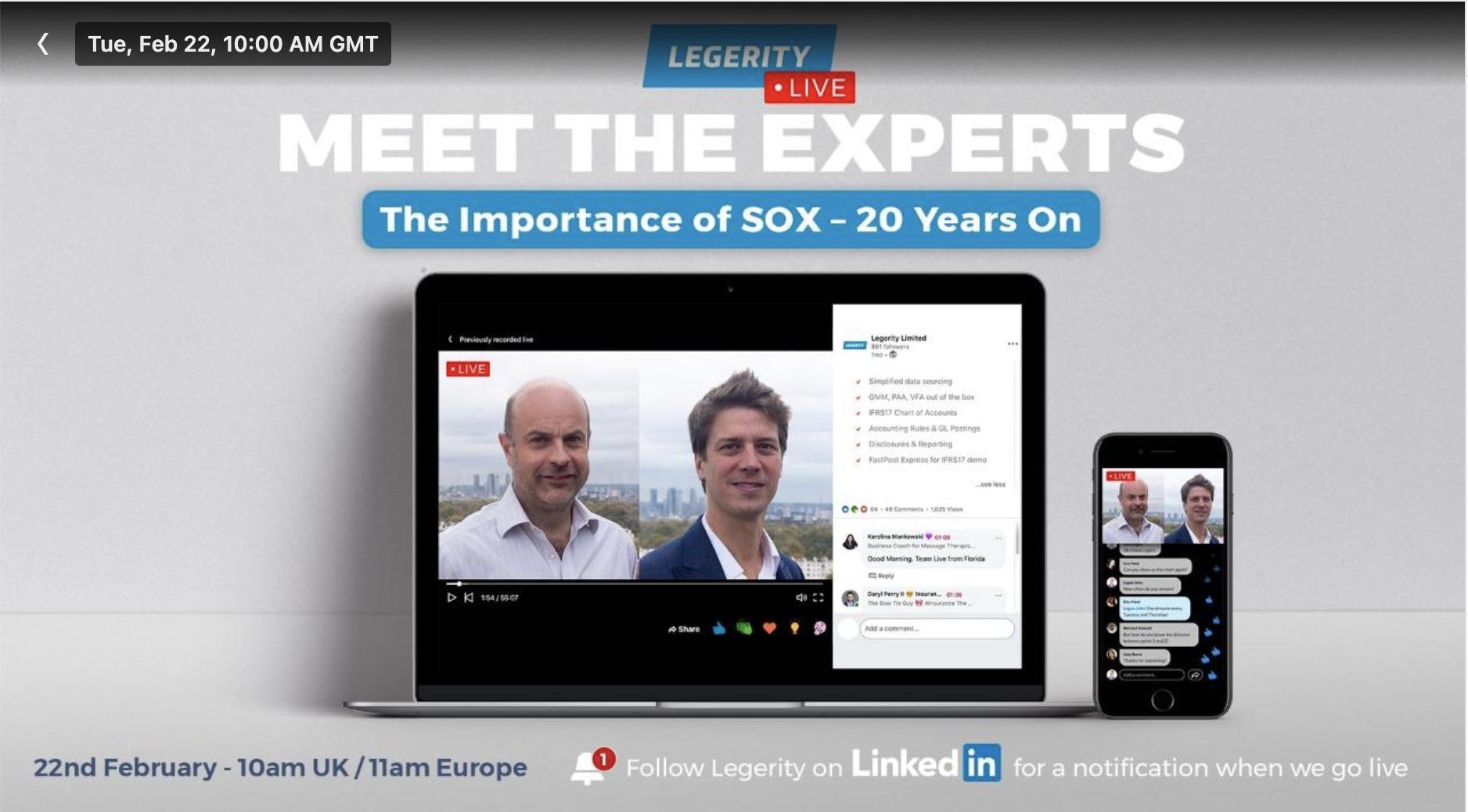 LIVE: Meet the Experts - The Importance of SOX 20 Years On